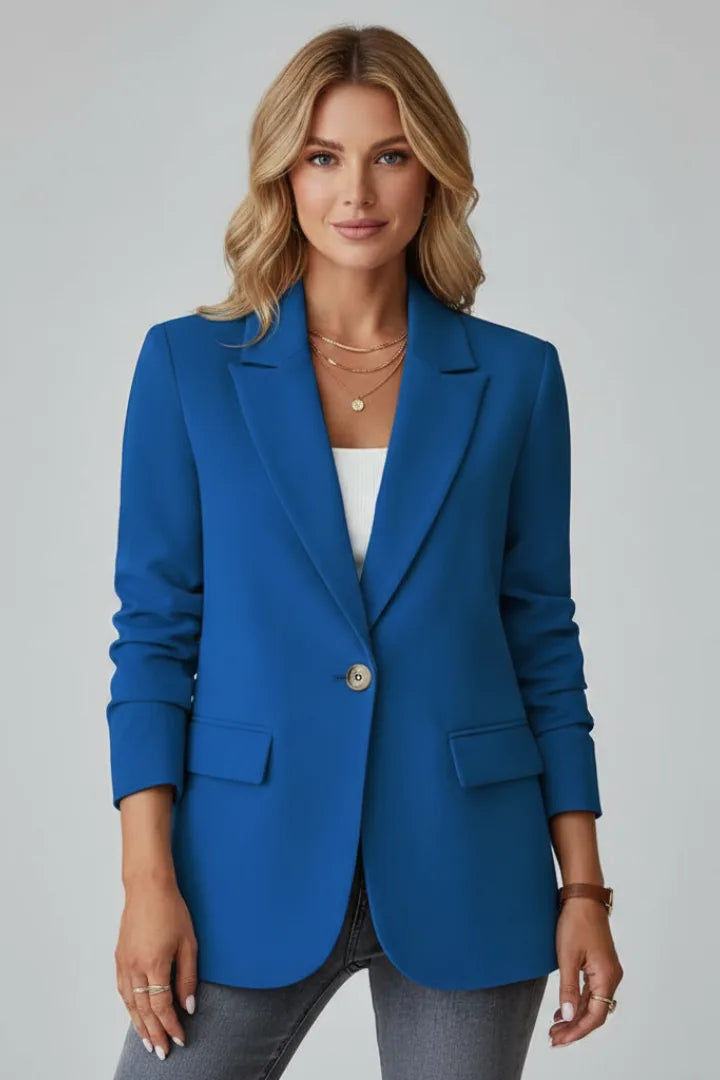 Women's Notched Lapel Long Sleeve Winter Blazer