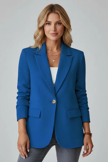 Women's Notched Lapel Long Sleeve Winter Blazer
