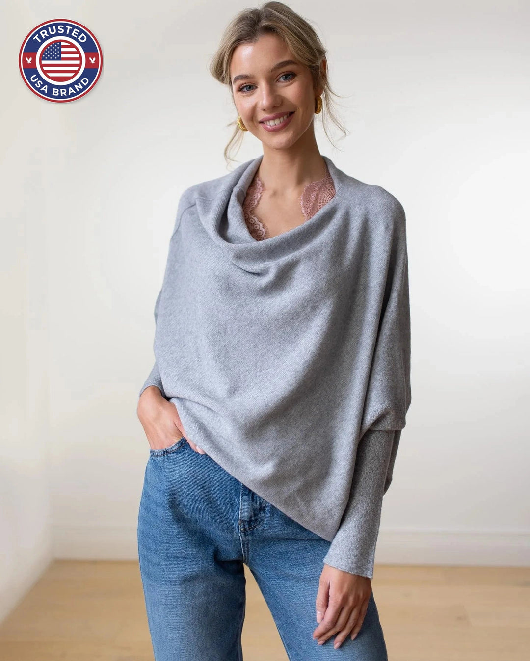 Women's Off Shoulder Long Sleeve Winter Sweater
