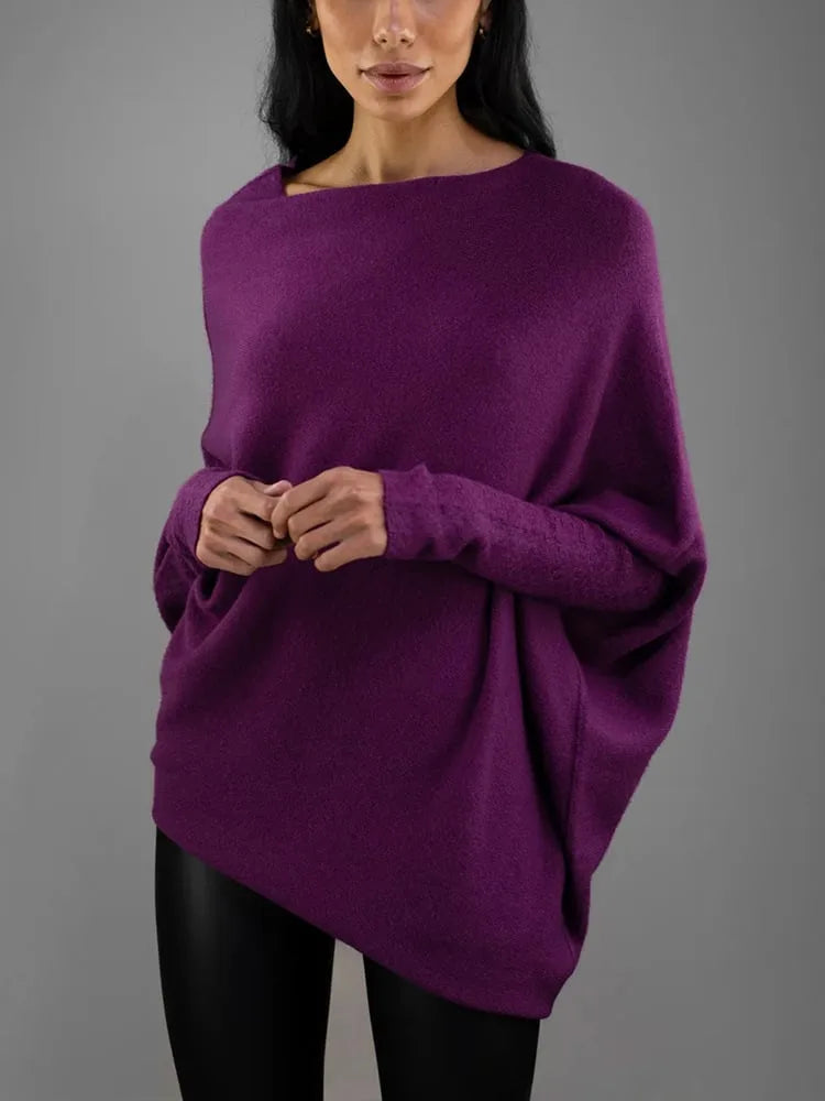 Women's Off Shoulder Long Sleeve Winter Sweater
