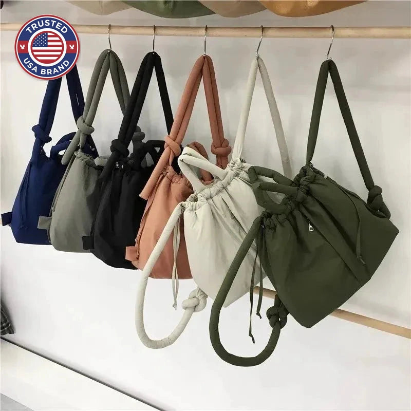 Women's Quilted Puffer Tote Winter Bag