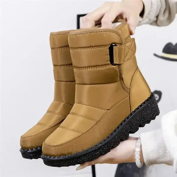 Women's quilted waterproof ankle winter boots