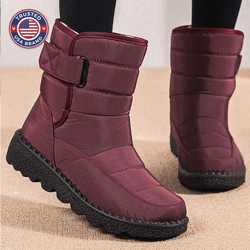 Women's quilted waterproof ankle winter boots