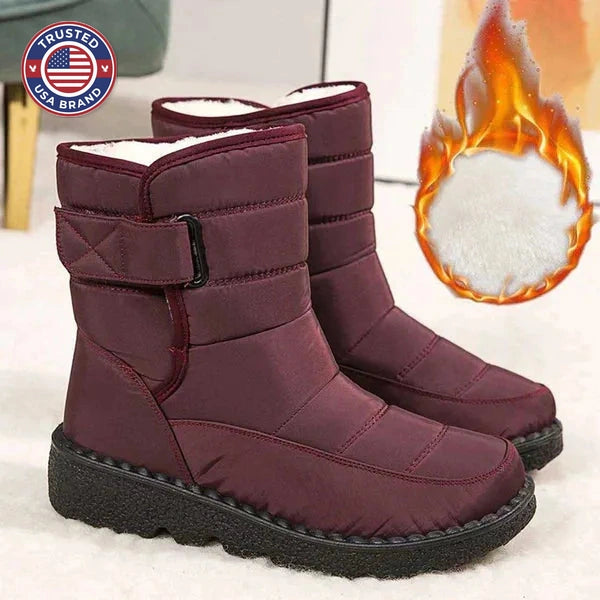 Women's quilted waterproof ankle winter boots