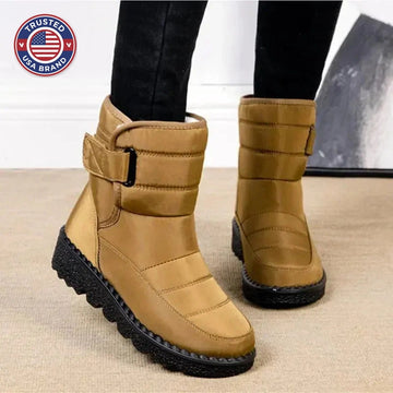 Women's quilted waterproof ankle winter boots