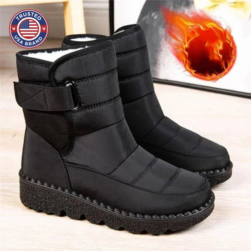 Women's quilted waterproof ankle winter boots
