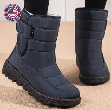 Women's quilted waterproof ankle winter boots