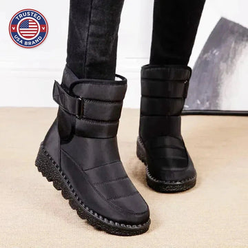 Women's quilted waterproof ankle winter boots