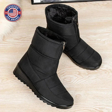 Women's quilted waterproof ankle winter boots