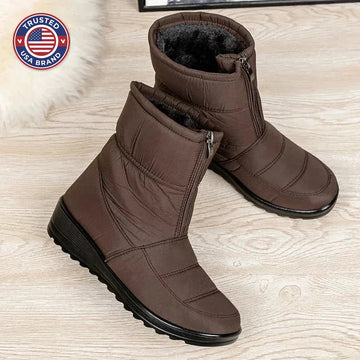 Women's quilted waterproof ankle winter boots