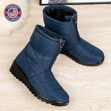 Women's quilted waterproof ankle winter boots