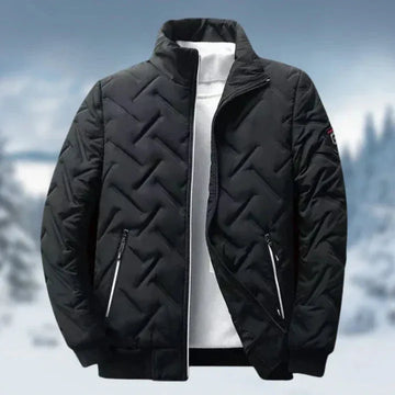 Women's quilted zip-up stand collar winter puffer jacket