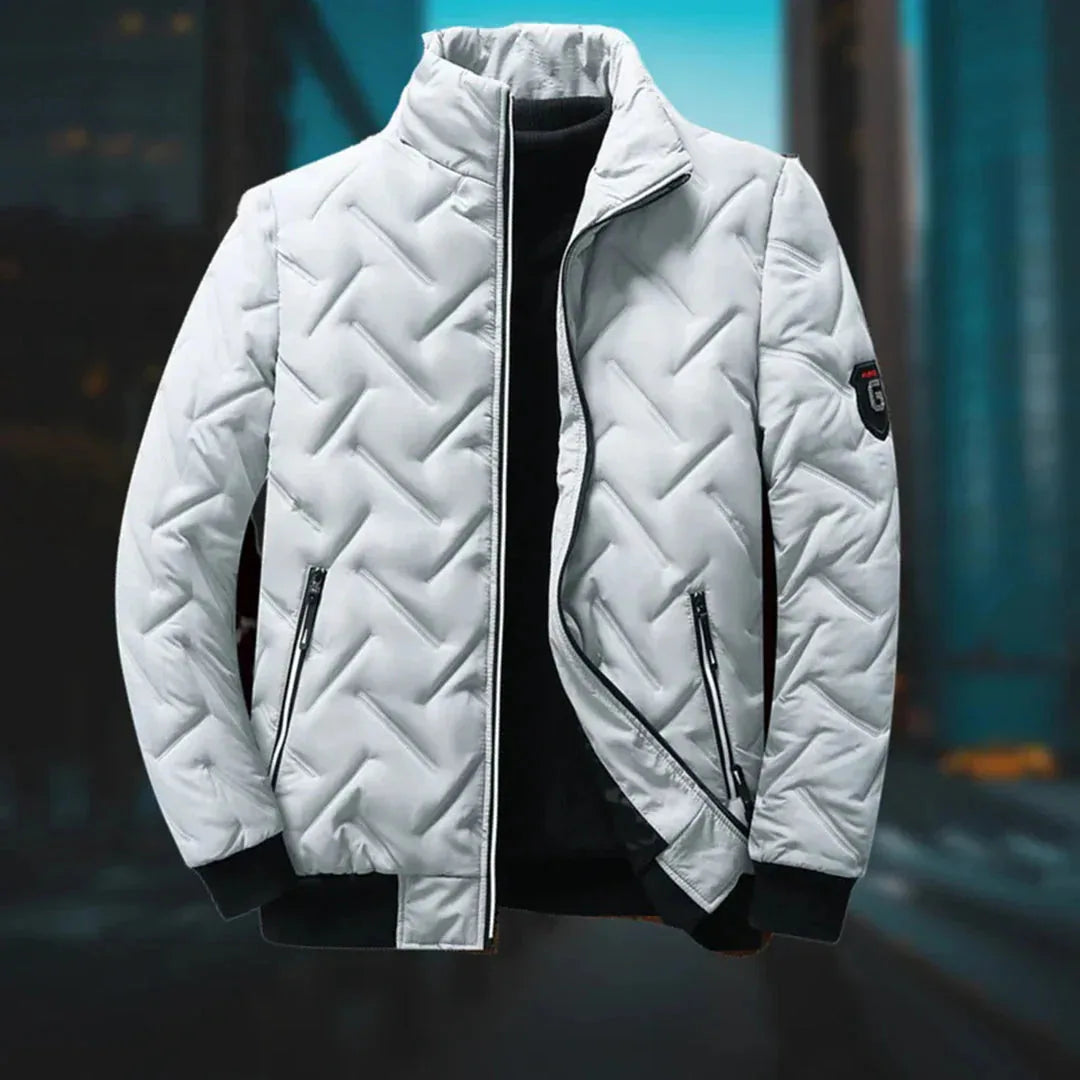 Women's quilted zip-up stand collar winter puffer jacket