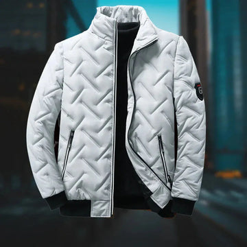 Women's quilted zip-up stand collar winter puffer jacket