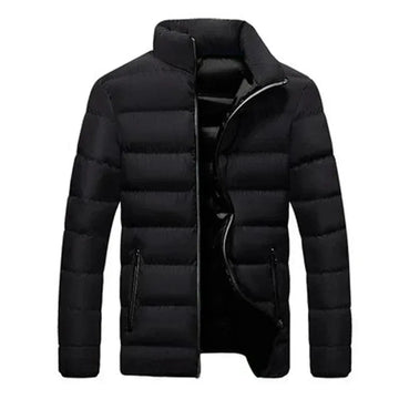 Women's quilted zip-up stand collar winter puffer jacket with contrast lining