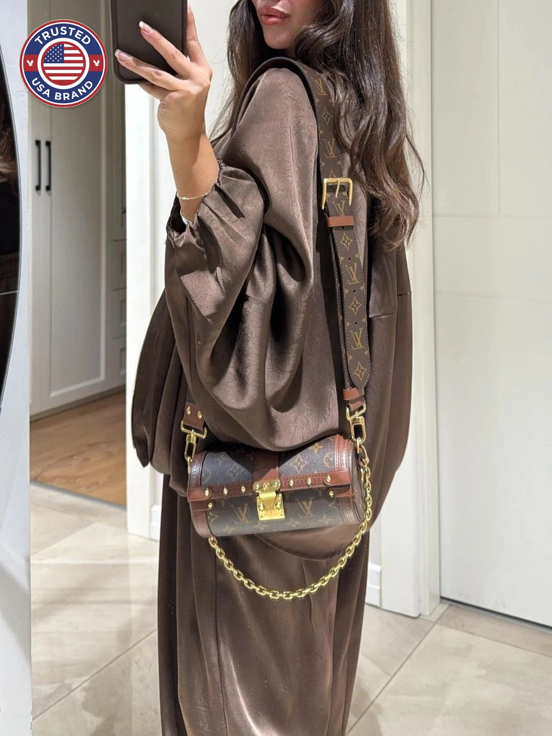 Women's satin zip-up stand collar winter two piece set with wide leg pants