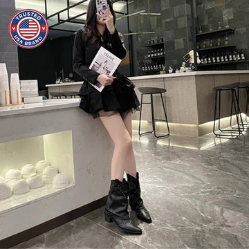 Women's studded faux leather side zip ankle winter boots