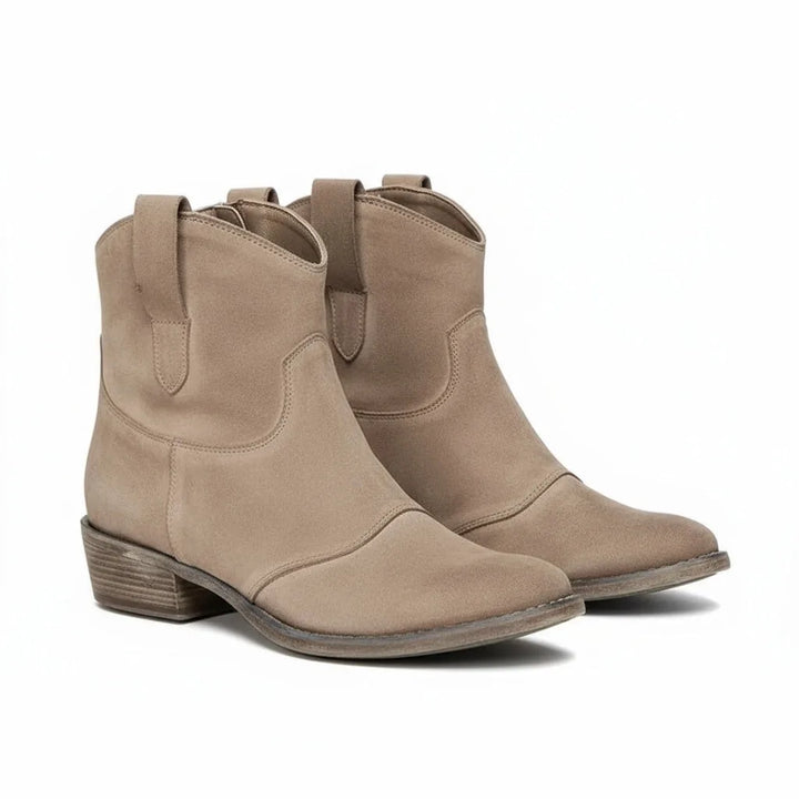 Women's suede ankle western winter boots
