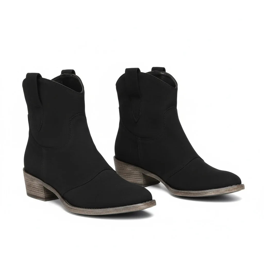 Women's suede ankle western winter boots