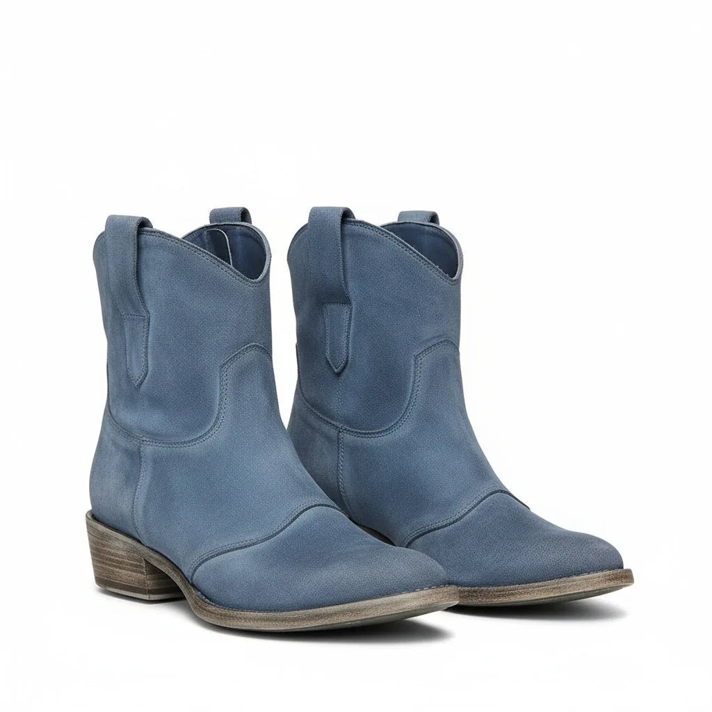 Women's suede ankle western winter boots