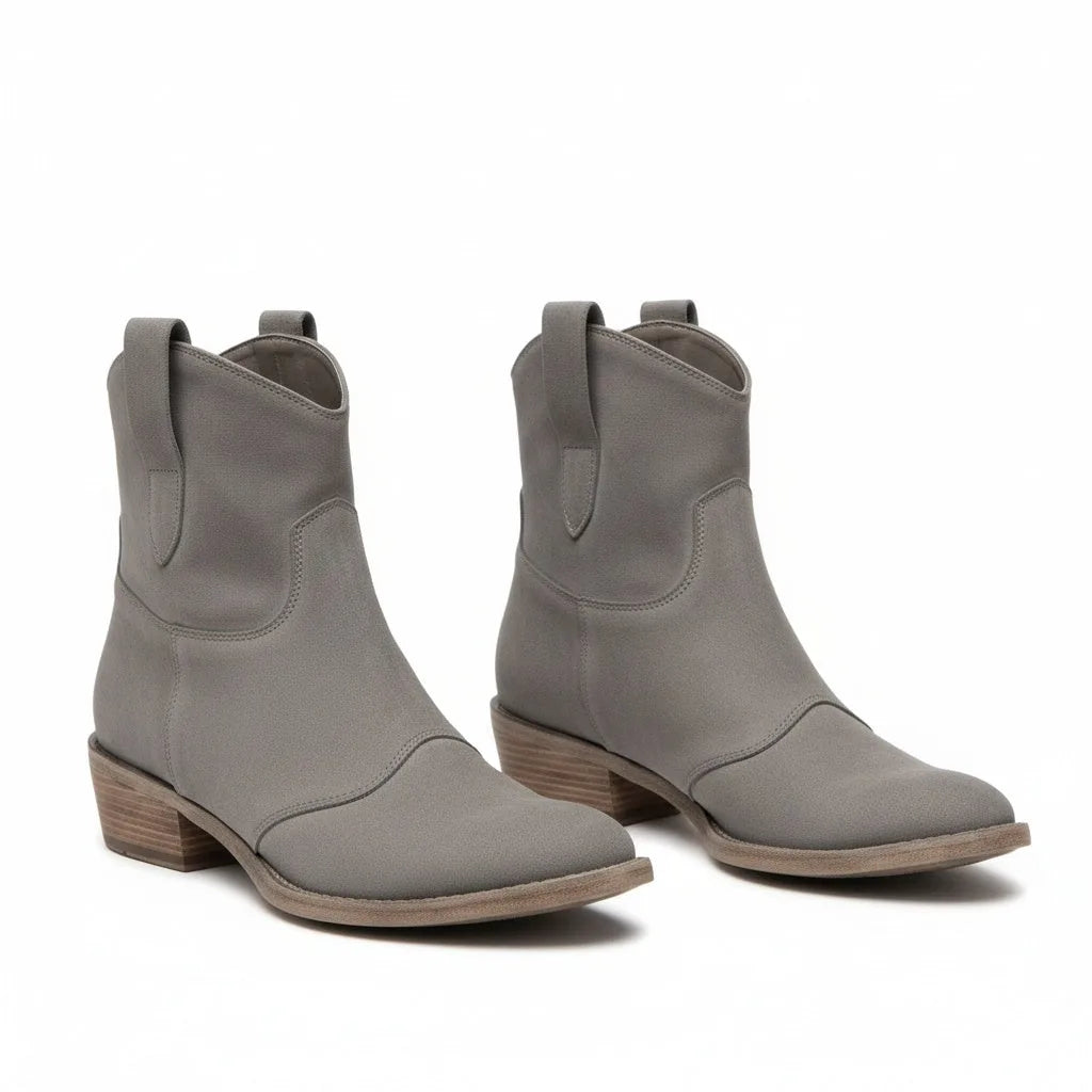 Women's suede ankle western winter boots