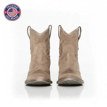 Women's suede ankle western winter boots
