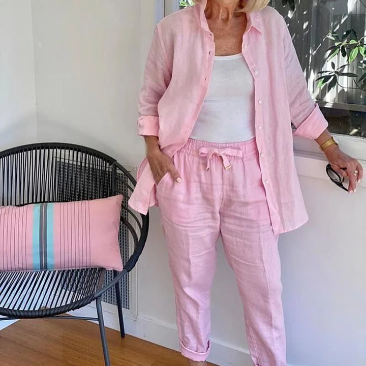 Women's Winter Two Piece Set Shirt Jacket Drawstring Pants