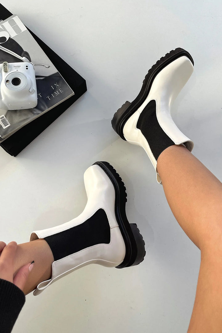 Women's Two-Tone Ankle Winter Boots