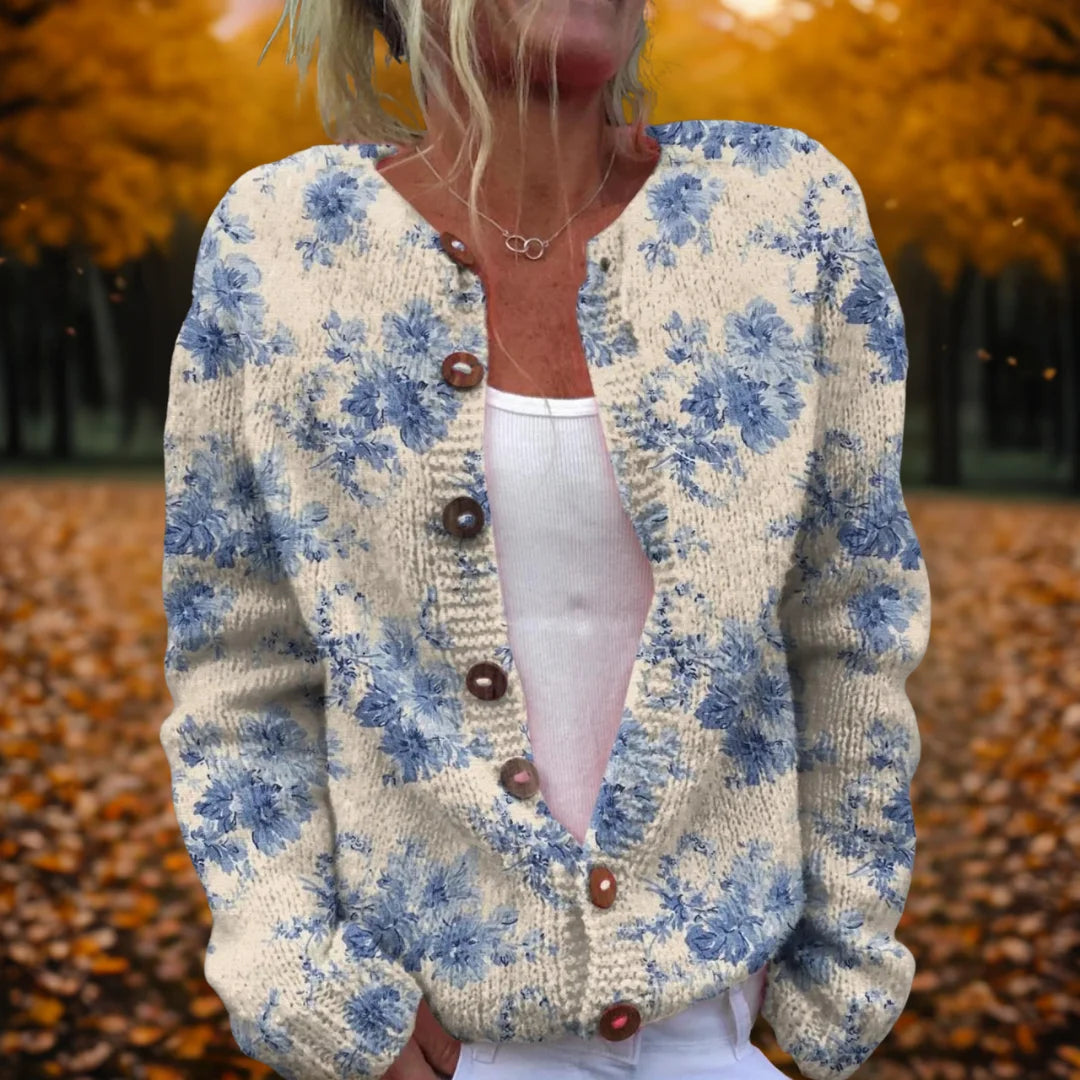 Floral Art Cardigan - Multicolour