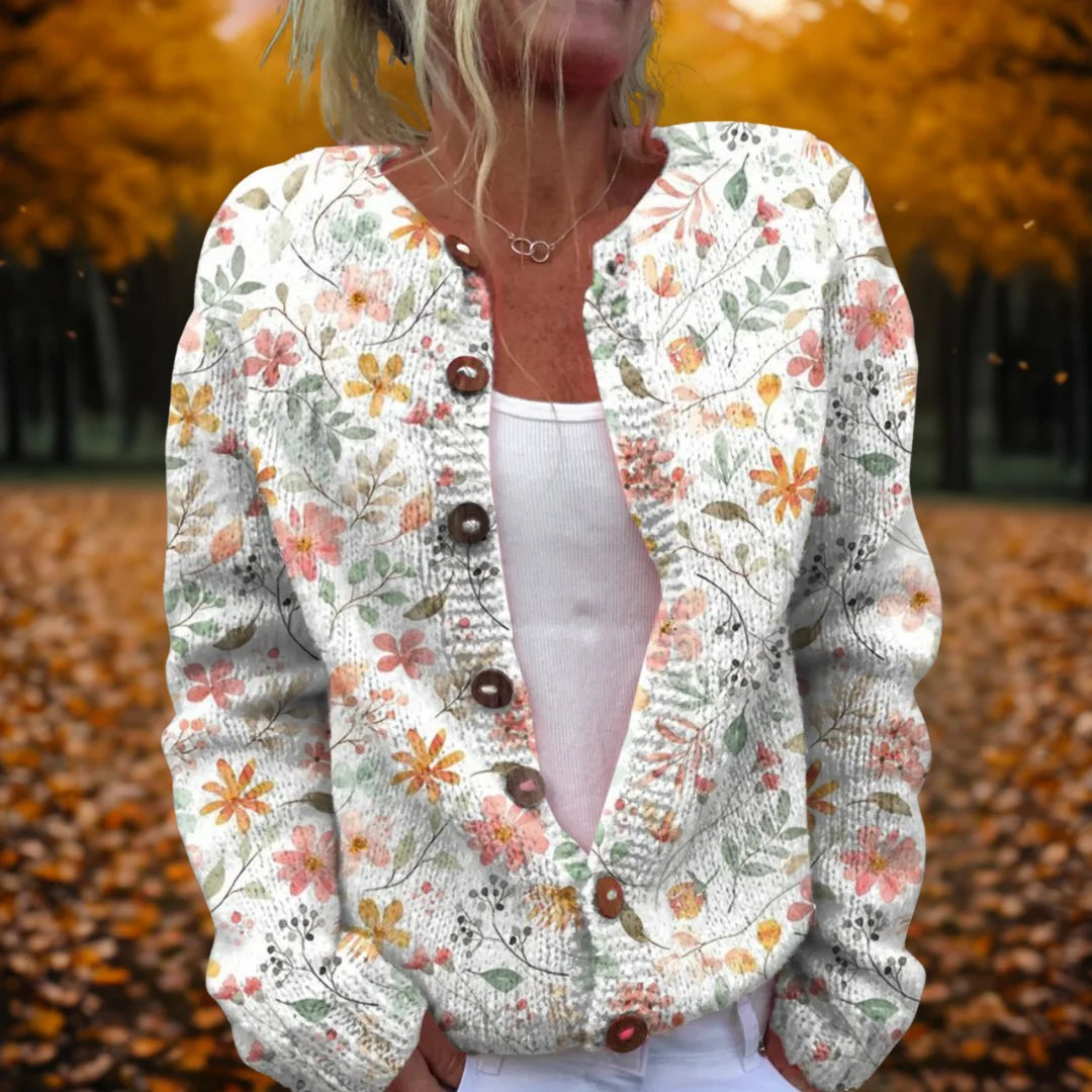 Flowers Print Cardigan - Multicolour