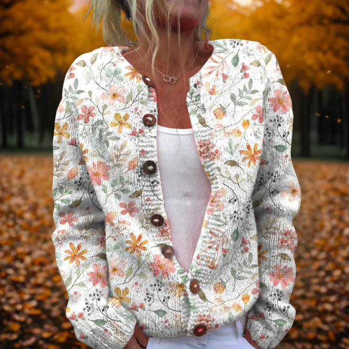Flowers Print Cardigan - Multicolour