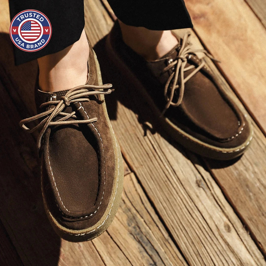 High-Quality Suede Elegant Shoes - Caramel