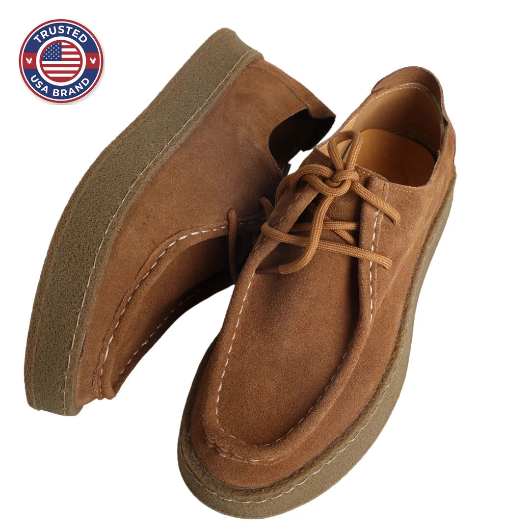 High-Quality Suede Elegant Shoes - Caramel