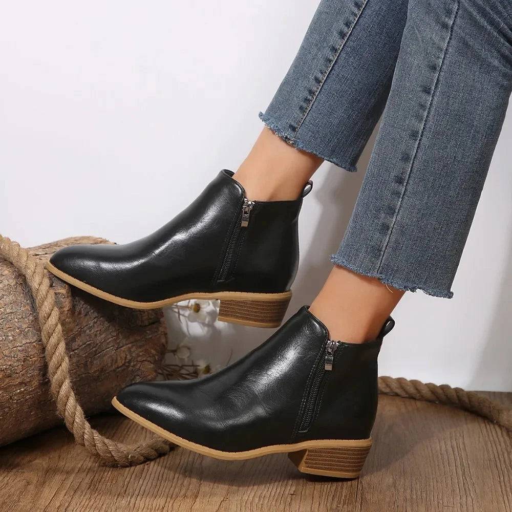 Orthopedic Comfort Ankle Boots - Black