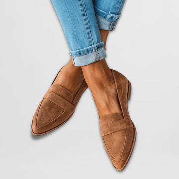 Orthopedic Soft Suede Loafers - Khaki