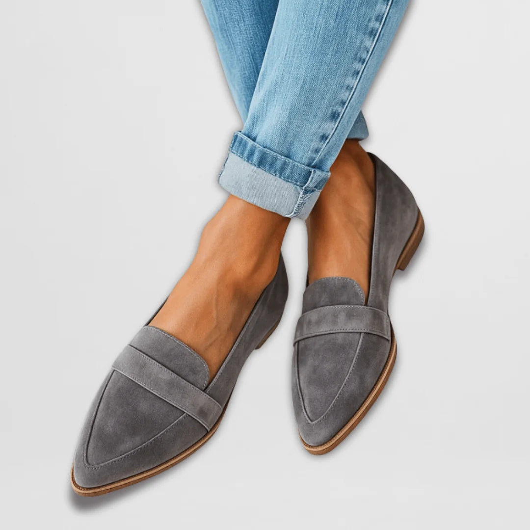 Orthopedic Soft Suede Loafers - Khaki