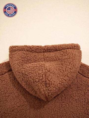 Women's fleece oversized zip-up winter jacket