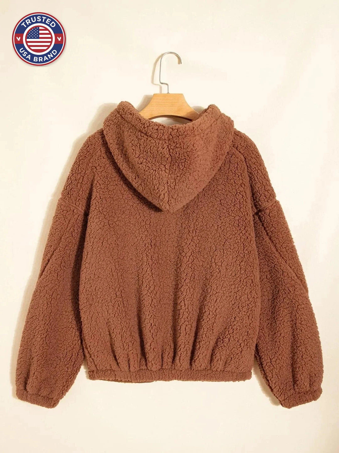 Women's fleece oversized zip-up winter jacket