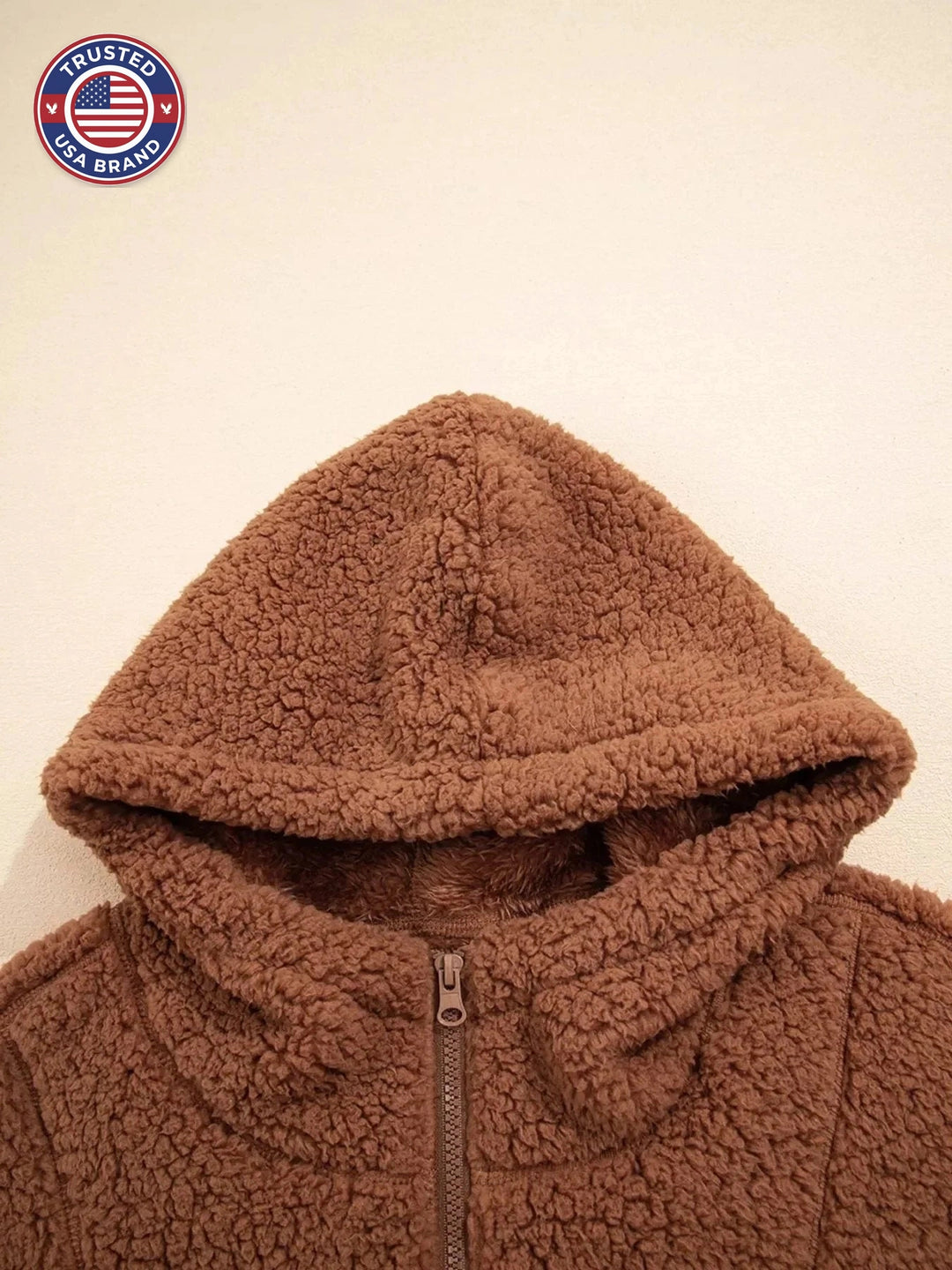 Women's fleece oversized zip-up winter jacket