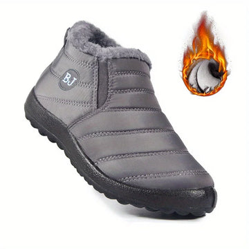 Women's padded faux fur winter snow boots in Grey