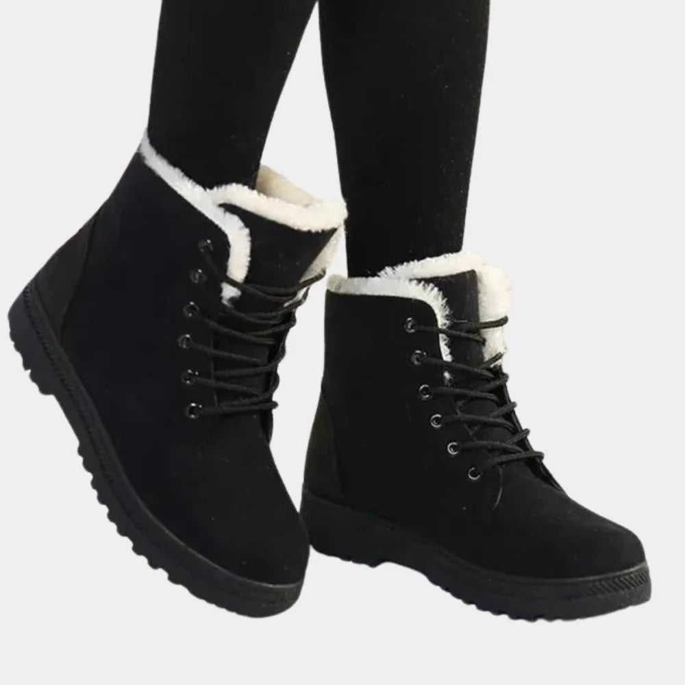 Women's slip-resistant ankle winter boots in BLACK