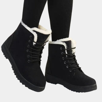 Women's slip-resistant ankle winter boots in BLACK