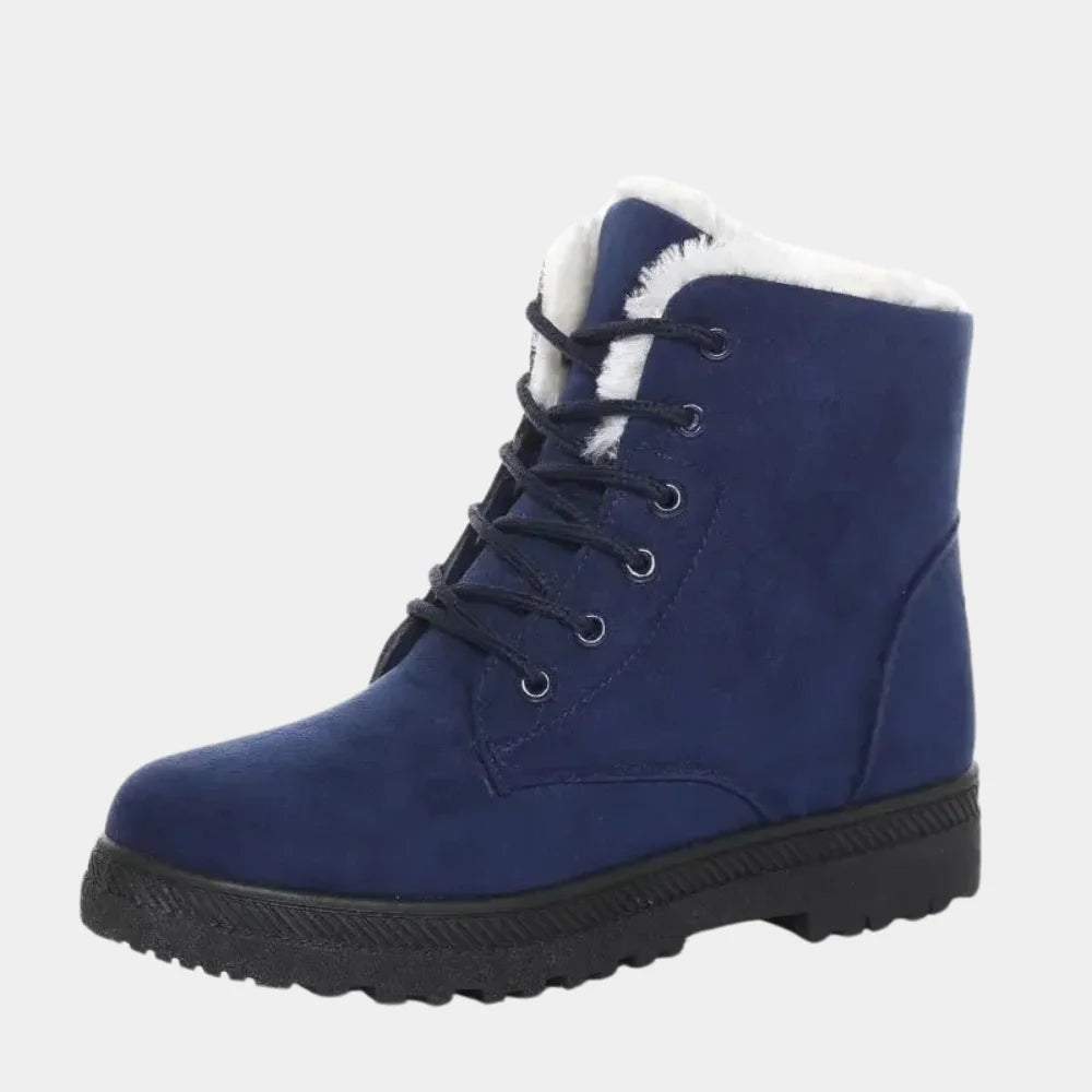 Women's slip-resistant ankle winter boots in BLUE