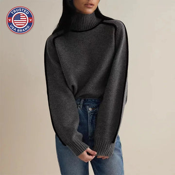 Women's winter roll neck sweater, soft and warm