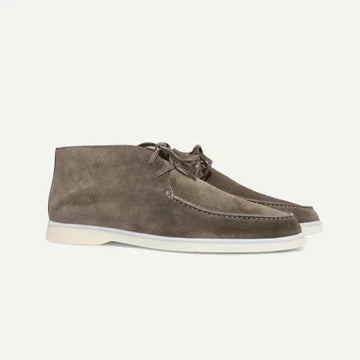 Suede Shoes With Laces - Nude