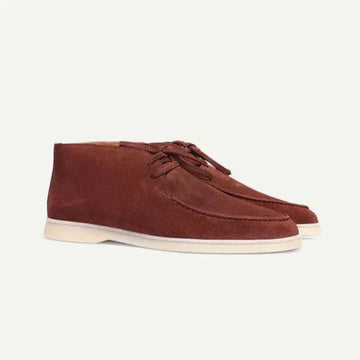 Suede Shoes With Laces - Nude