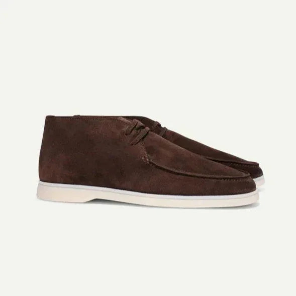 Suede Shoes With Laces - Nude