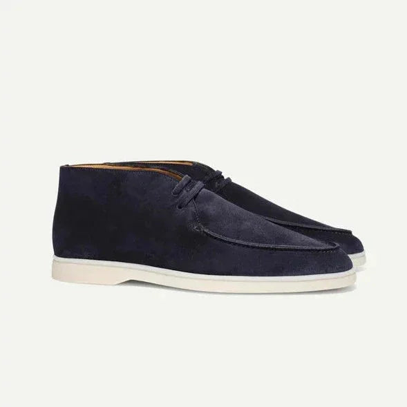 Suede Shoes With Laces - Nude