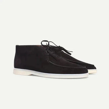 Suede Shoes With Laces - Nude