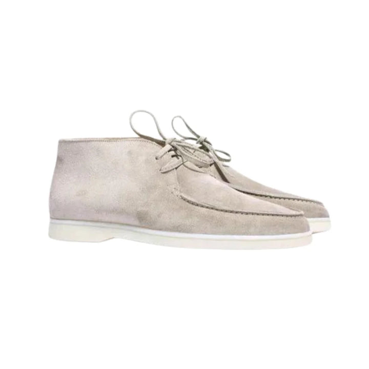 Suede Shoes With Laces - Nude